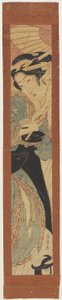 （雨の中のコートサン）、19世紀初頭 作： Keisai Eisen